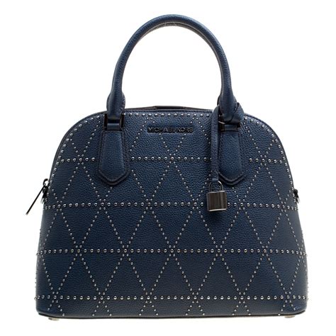 michael kors navy blue studded bag|Michael Kors blue jean handbags.